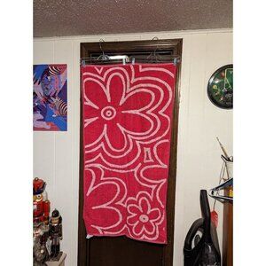 Pink floral beach towel